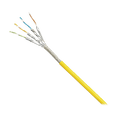 Bobina de Cable Blindado S/FTP Categoría 6A, Uso Industrial con Resistencia al Aceite, Rayos UV y Abrasión, Multifilar (Flexible), Color Amarillo, Bobina de 500 Metros (1640 Pies)