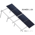 Sistema de Montaje Solar Losa Plana 20 Módulos 645W Configuración 2x10 Inclinación 10° Viento 170 km/h BASEL KITBASEL2X10