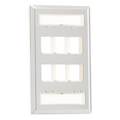 Placa de Pared Vertical, Salida Para 6 Puertos Keystone, Con Espacios Para Etiquetas, de Acero Inoxidable