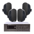 Kit Amplificador 240W 70/100V 4 Altavoces Pared 3W-50W Negro Audio Comercial EPCOM PROAUDIO SFB240/4WS50