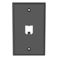 Placa de Pared Vertical / 1 Puerto / Mini-Com / Diseño Plano / ABS / 2.75 x 4.5 in / Negro
