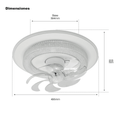 Ventilador de Techo con Luminario LED de 110 V CA 50/60 Hz 88 W 3 Tonos de Luz (6500 - 4 000 - 2 700 K) Con giro 360° Diámetro 495 mm 6 Velocidades Dimeable JWJ JLV-028