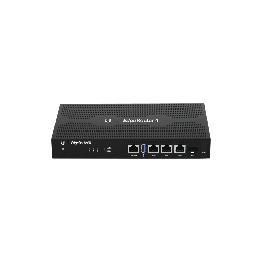 EdgeRouter 4, con 3 puertos 10/100/1000 Mbps + 1 puerto SFP, con funciones avanzadas de ruteo - SILYMX