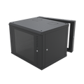 Gabinete Abatible de Pared (Con Marco Trasero) con Rack 19" de 9 Unidades. Ventana de Cristal Templado SR-1909-GAP-V4