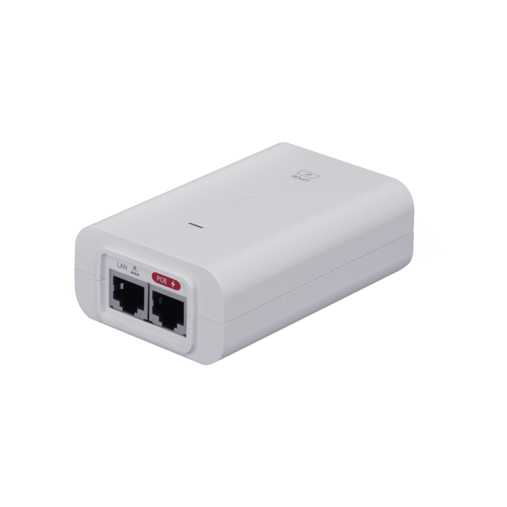 Adaptador PoE Ubiquiti af (48 VDC, 0.32 A) puerto Gigabit, ideal para equipos UniFi - SILYMX