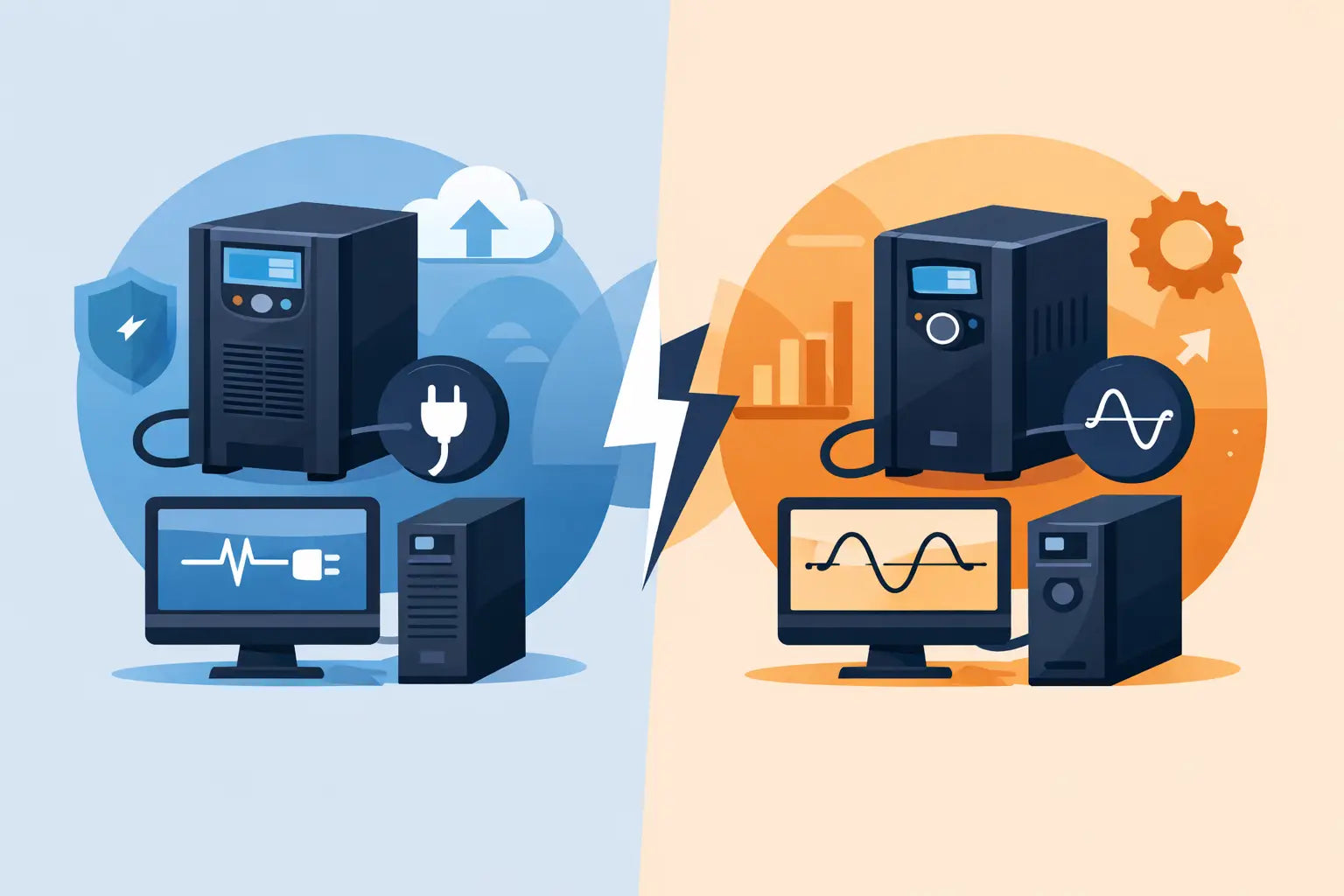 UPS online vs interactiva: cuál conviene