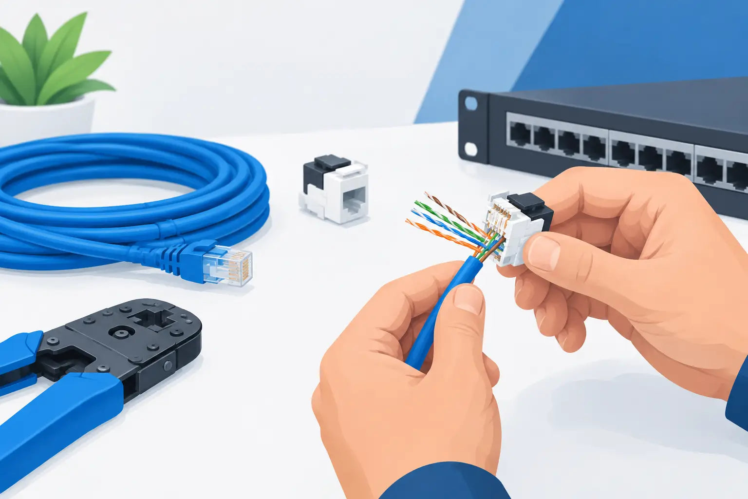 Cómo ponchar cable Cat6A sin perder rendimiento