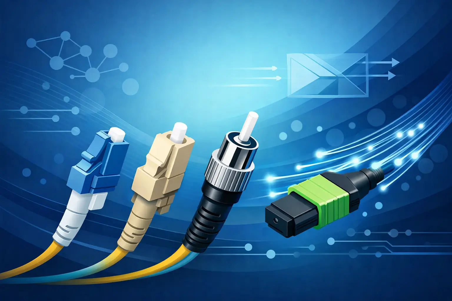 Guía de conectores para fibra óptica profesional