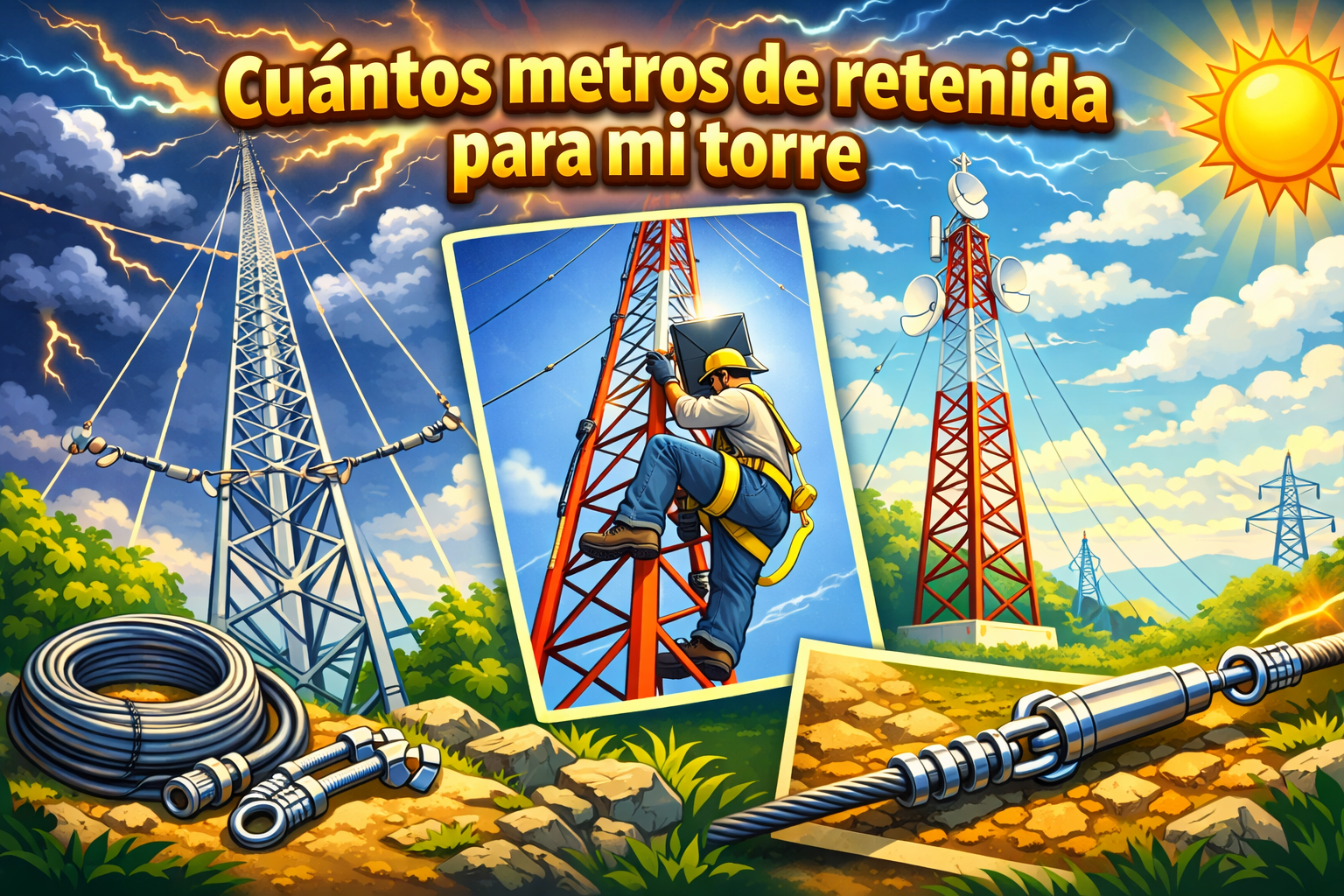 ¿Cuántos metros de retenida o cable de acero se necesitan para torres tipo Z? Guía completa con tabla y cálculo - SILYMX