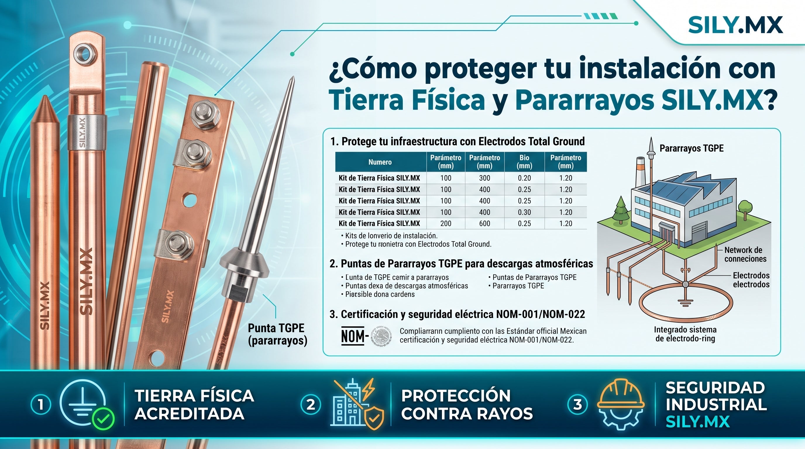 Guía de selección de sistemas de protección eléctrica: tierra física, pararrayos y supresores | Sily.mx