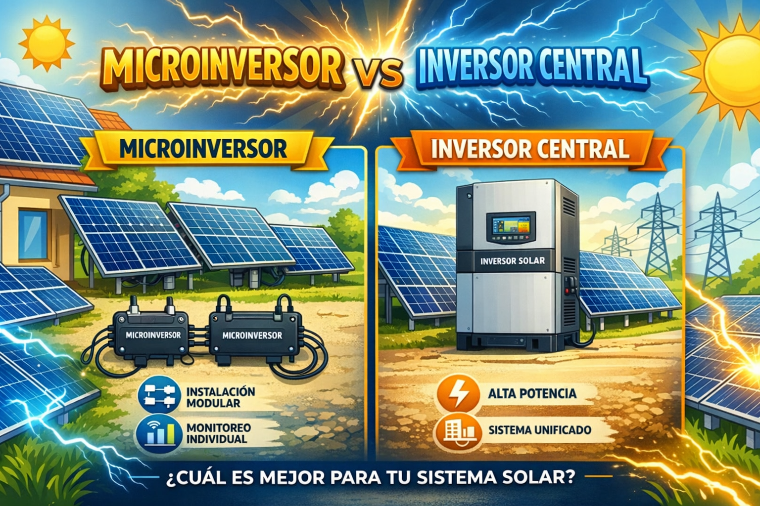 Microinversor o inversor central: cuál conviene más en un sistema solar - SILYMX