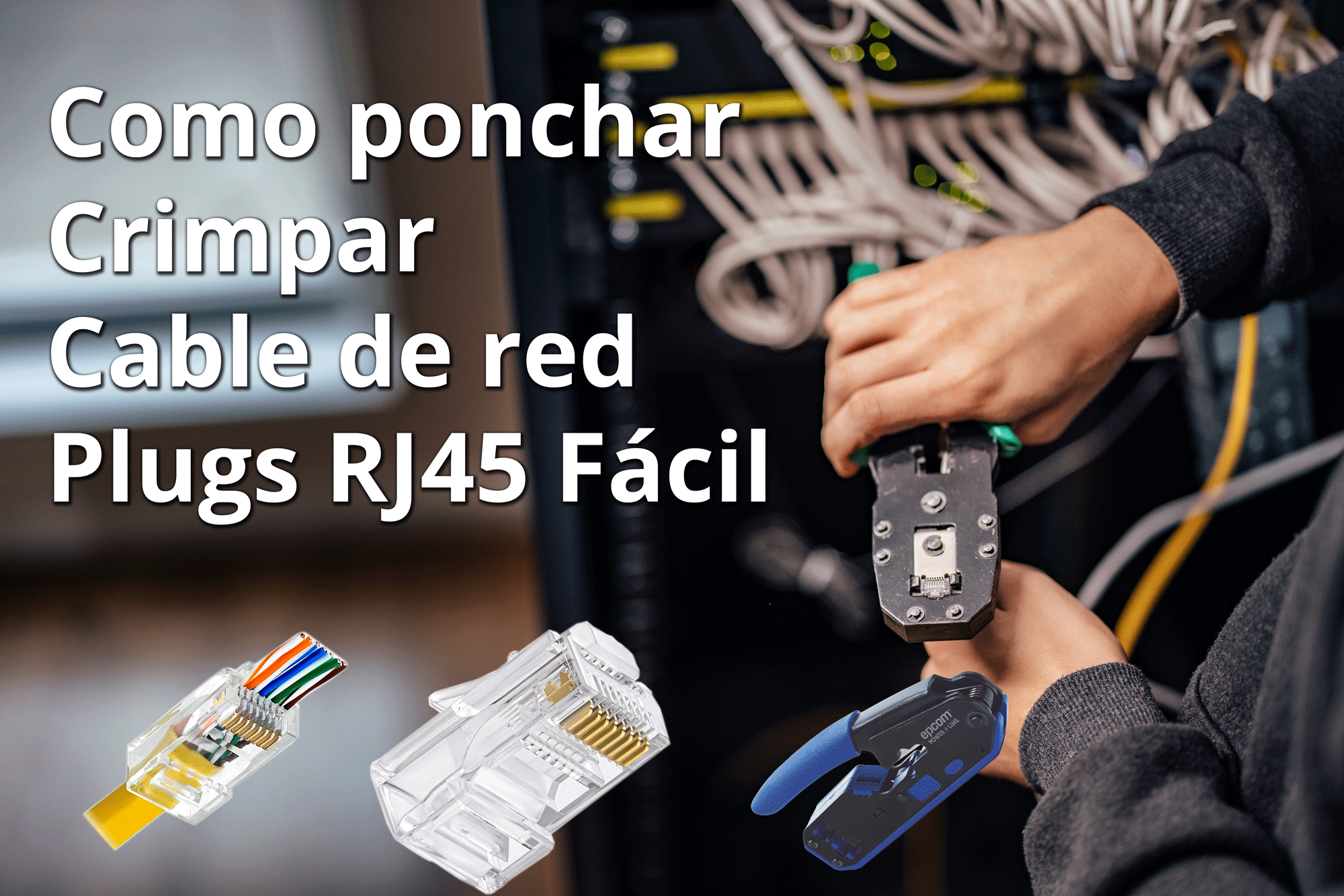 Como ponchar un cable UTP Plug Pass Trough EIA/TIA 568B Hacer cable de red paso a paso Plug Cat 6