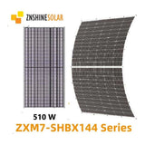Paneles SolaresZNShine SolarZXM7-SHBX144-510/MPanel Solar Flexible Monocristalino 510W Ultraligero Curvable PERC Half - Cell IP67 ZNShine ZXM7 - SHBX144 - 510/M - SILYMX