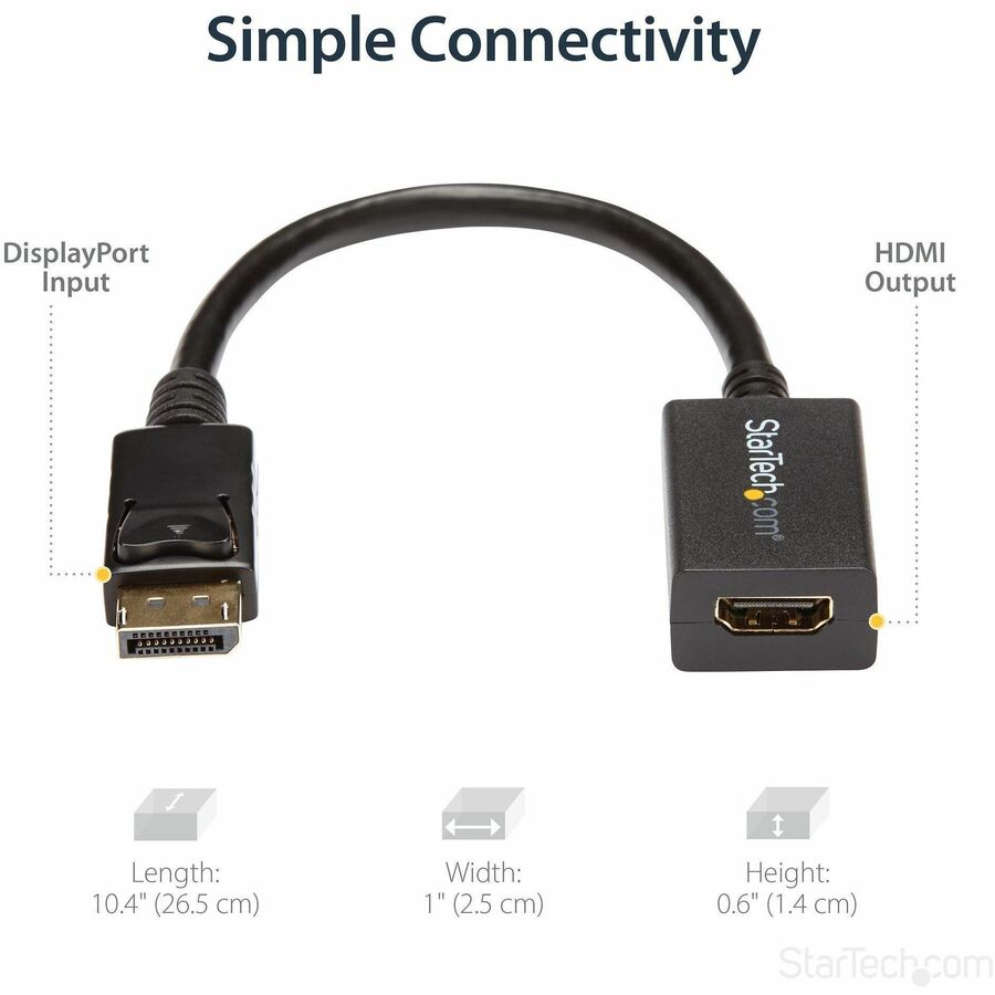 Adaptador DisplayPort a HDMI Conversor de Video DP 1.2 a HDMI 1080p  Dongle DP a HDMI para Monitor DP2HDMI2