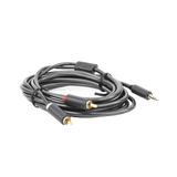 Cable Adaptador de 3.5mm Macho a 2 RCA Macho 3 Metros Color Gris Blindaje Múltiple ABS Alta Calidad 10512 - SILYMX