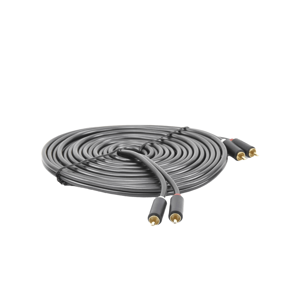 Cable de Audio 2 RCA Macho a 2 RCA Macho 5 Metros Color Negro Alta Calidad Anillos de goma para asegurar un agarre firme al instalar o quitar el cable 10520 - SILYMX