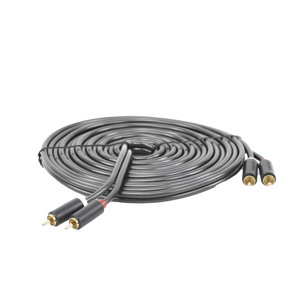 Cable de Audio 2 RCA Macho a 2 RCA Macho 5 Metros Color Negro Alta Calidad Anillos de goma para asegurar un agarre firme al instalar o quitar el cable 10520 - SILYMX
