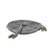 Cable de Audio 2 RCA Macho a 2 RCA Macho 5 Metros Color Negro Alta Calidad Anillos de goma para asegurar un agarre firme al instalar o quitar el cable 10520 - SILYMX