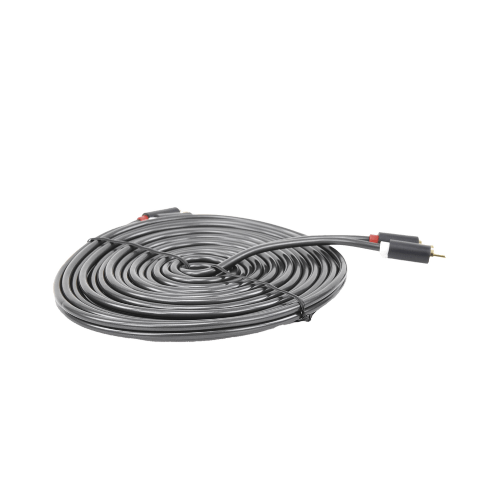 Cable de Audio 2 RCA Macho a 2 RCA Macho 5 Metros Color Negro Alta Calidad Anillos de goma para asegurar un agarre firme al instalar o quitar el cable 10520 - SILYMX
