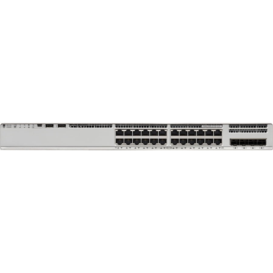 Cisco Switch Catalyst 9200L 24 puertos Gigabit Ethernet PoE+ 4 puertos SFP (4x 1G) Network Essentials Incluye cable CAB-TA-NA Es obligatorio adquirir la suscripción Cisco DNA Essentials los primeros 3 años - SILYMX