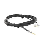 Cable Auxiliar Plano 2 Metros Conector 3.5mm a 3.5mm Macho-Macho Recto a Angulo Ángulo de 90° en una de sus Puntas Color Negro 10599 - SILYMX