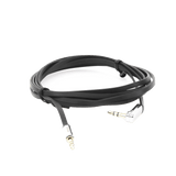 Cable Auxiliar Plano 2 Metros Conector 3.5mm a 3.5mm Macho-Macho Recto a Angulo Ángulo de 90° en una de sus Puntas Color Negro 10599 - SILYMX