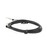 Cable Auxiliar Plano 2 Metros Conector 3.5mm a 3.5mm Macho-Macho Recto a Angulo Ángulo de 90° en una de sus Puntas Color Negro 10599 - SILYMX