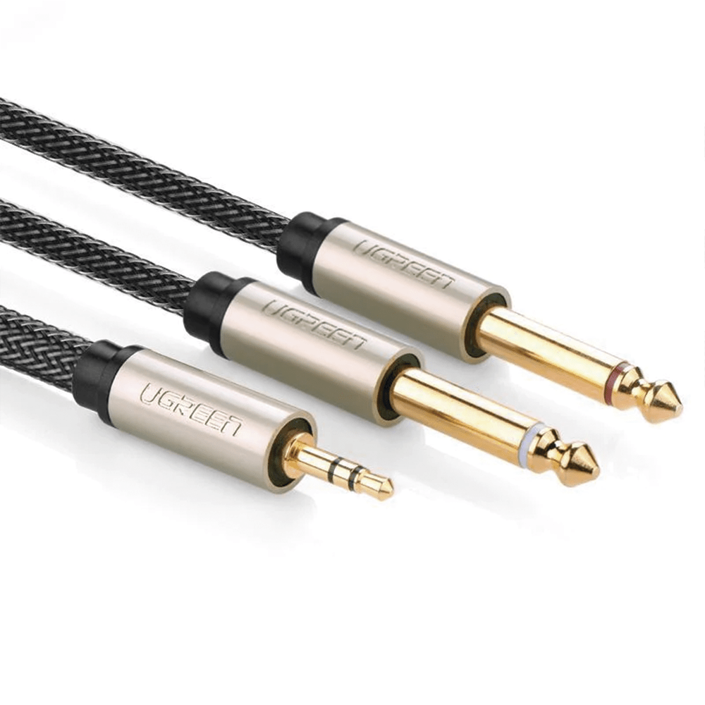 Cable de Audio Premium de 3.5 mm a 6.35mm Blindaje Interior Múltiple Transferencia de Audio sin Pérdidas 5 Metros Caja de Aleación de Zinc Amplia Compatibilidad 10619 - SILYMX