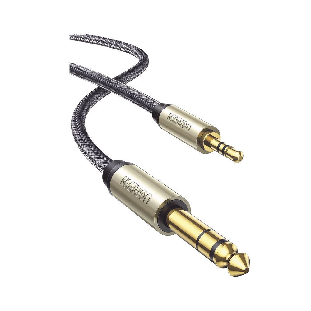 Cable Audio Estéreo 3.5mm (1/8") TRS a 6.35mm (1/4") TS / 1 Metro Audio de Hi-Fi Trenza de Nylon Blindaje MúltipleAleación Zinc Compatibilidad Universal