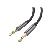 Cable Auxiliar 2 Metros Conector 3.5mm a 3.5mm Macho a Macho Cubierta de TPE Carcasa de Aluminio Color Negro 10735 - SILYMX
