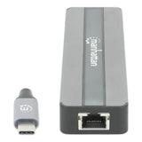USB 3.2 Gen 1 Tipo-C Macho a HDMI 4K@30Hz, dos USB-A (5 Gbps) Gigabit RJ45 y USB-C PD 87 W Hembra, Lector de tarjetas SD microSD Aluminio Plata Negro 153928 - SILYMX