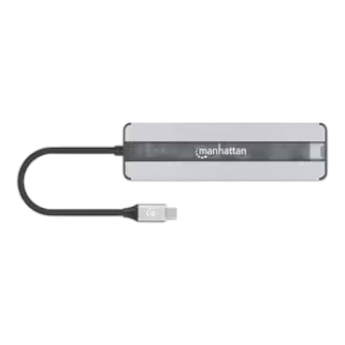 USB 3.2 Gen 1 Tipo-C Macho a HDMI 4K@30Hz, dos USB-A (5 Gbps) Gigabit RJ45 y USB-C PD 87 W Hembra, Lector de tarjetas SD microSD Aluminio Plata Negro 153928 - SILYMX