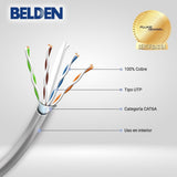 Cables Categoría 6ABELDEN10GXS12 0081000Bobina Cable UTP Cat6A 305m (1001ft) 625MHz 23AWG CMR Cobre Gris Belden 10GXS12 0081000 - SILYMX