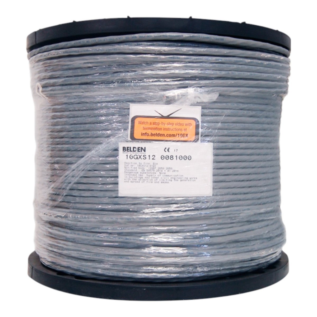 Bobina Cable Belden UTP CAT6A CMR Riser 625 Mhz 23 Awg Color Gris 305 Metros 10GXS12 0081000 - SILYMX