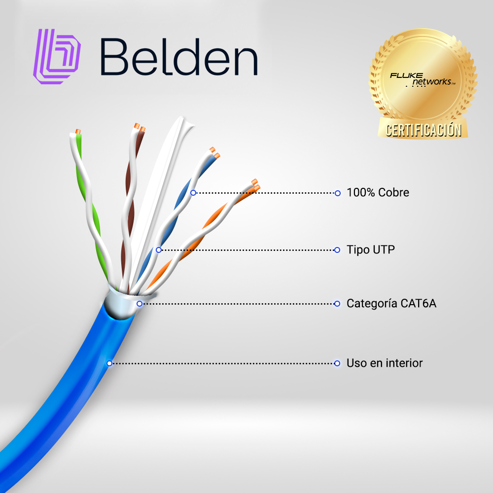 Bobina de Cable Belden Cat6A UTP 304 Metros Azul 10GXS12 0061000 - Imagen 3