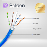 Bobina de Cable Belden Cat6A UTP 304 Metros Azul 10GXS12 0061000 - Imagen 3