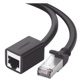 Cable de Extension Ethernet Cat6 F/UTP 3m (9.84ft) Macho a Hembra RJ45 1000Mbps Negro UGREEN 11282 - Imagen 1