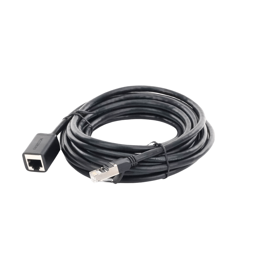Cable de Extensión UGREEN Cat6 RJ45 F/UTP Macho a Hembra 5m Método de conexión 568B 1000Mbps 250MHz Caja de Cobre Negro 11283 - SILYMX