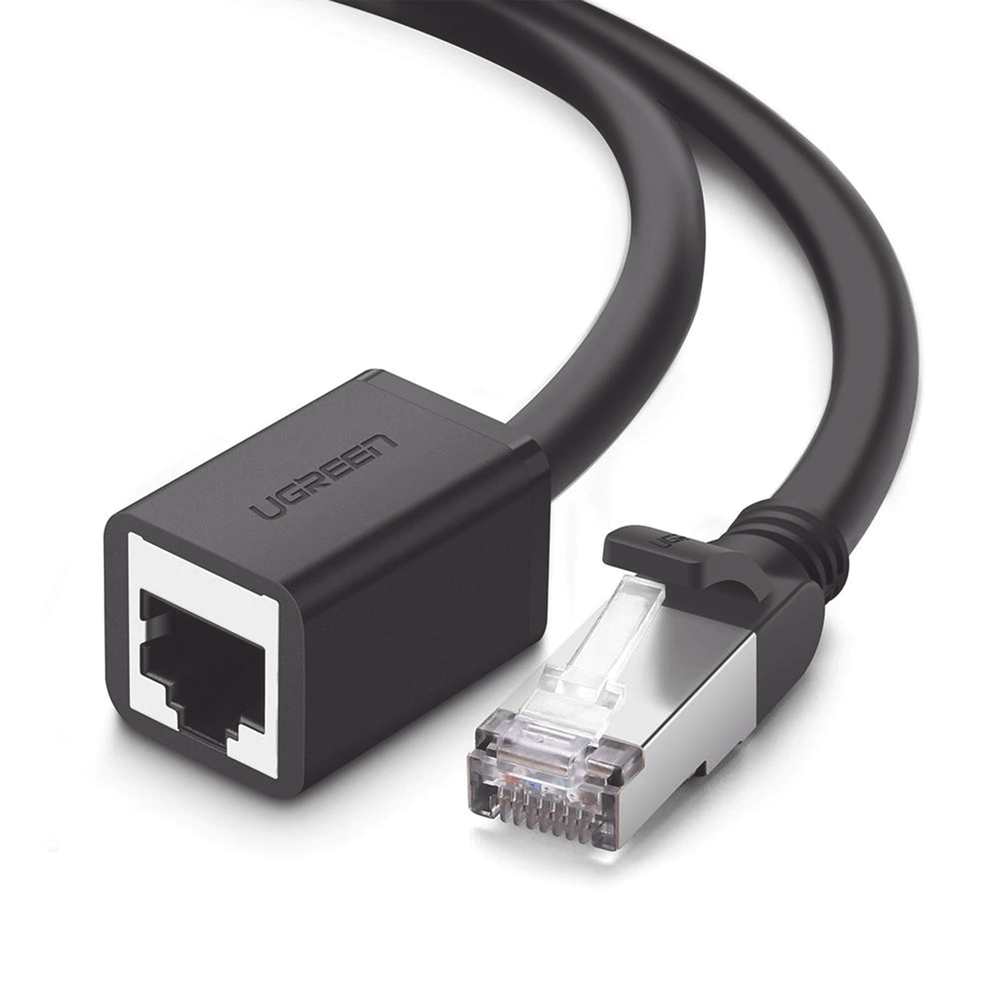 Cable de Extensión UGREEN Cat6 RJ45 F/UTP Macho a Hembra 5m Método de conexión 568B 1000Mbps 250MHz Caja de Cobre Negro 11283 - SILYMX