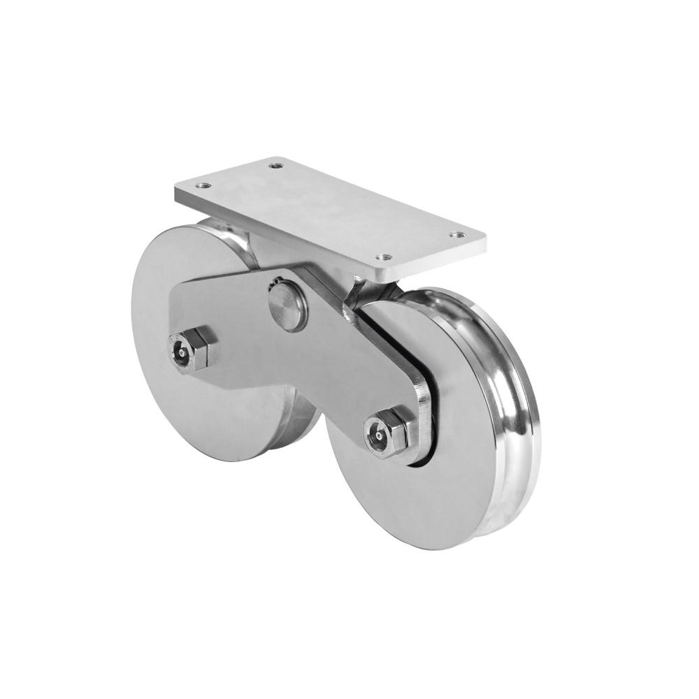 Rueda Doble de 16 cm  Capacidad Para Puertas de hasta 1920 kg  Canal Tipo "U" - SILYMX