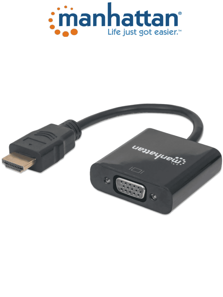 Convertidores de MediosMANHATTAN151467Convertidor HDMI Macho a VGA Hembra con Puerto USB Micro - B Manhattan 151467 - SILYMX