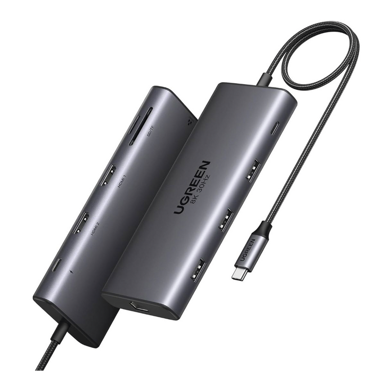 HUB USB-C Docking Revodok Pro 210 10 HDMI 8K 4K 3 USB-A USB-C USB-C PD Carga 100W RJ45 Lector Tarjetas SD Micro SD Carcasa Aluminio 15534 - SILYMX