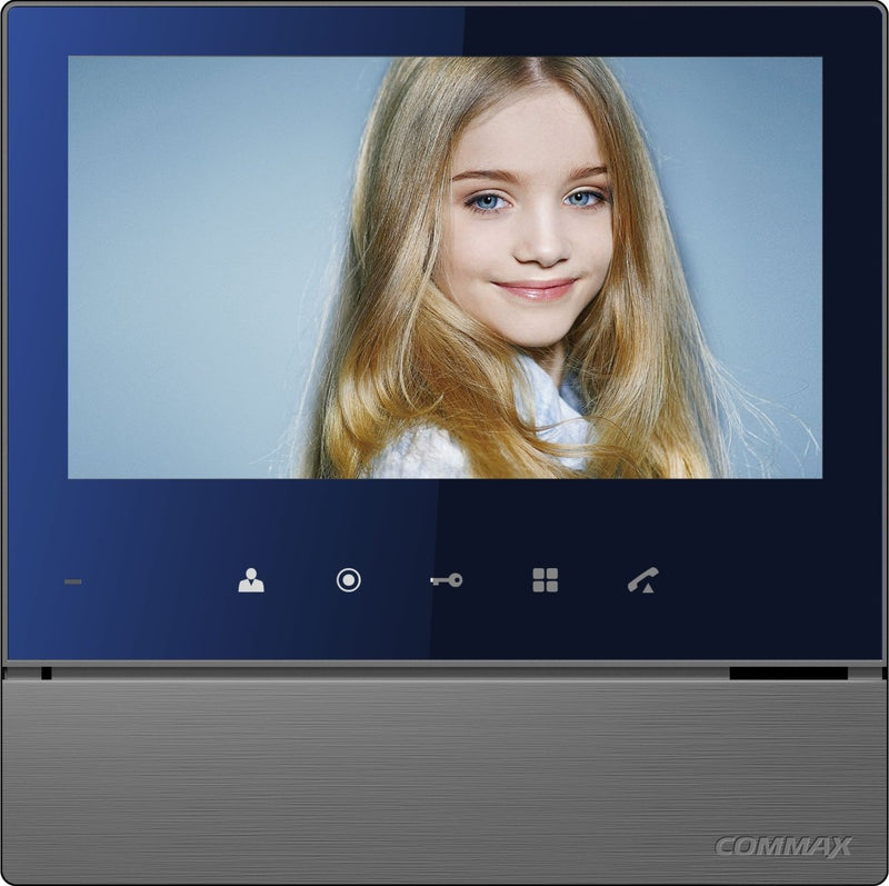Monitor azul y blanco manos libres de 7 pulgadas para videoportero soporta hasta 2 frentes de calle función de apertura de puerta CDV-70H2 - SILYMX