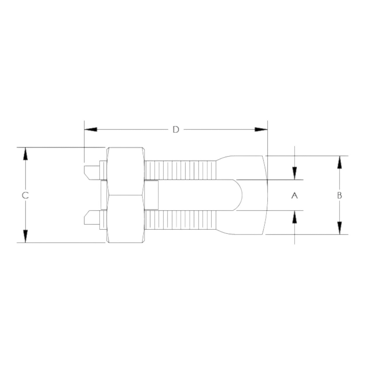 Conector Mecánico de Puesta a Tierra de Cobre Para Cables de Calibre 8 a 4 AWG SBC3-C - SILYMX
