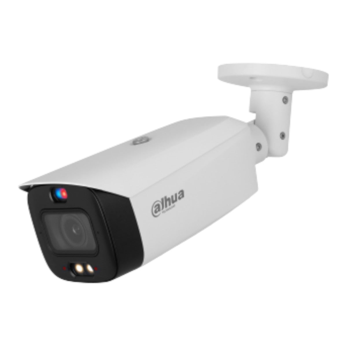 Cámara IP Bullet de 4 MP WizSense Lente Varifocal TIOC 2.01 disuasión activa de luz dual inteligente IR 50 m Luz cálida 40 m SMD 4.0 Disuasión Activa Audio bidireccional PoE IP67 E&S de Alarma DH-IPC-HFW3449T1-ZAS-PV - SILYMX