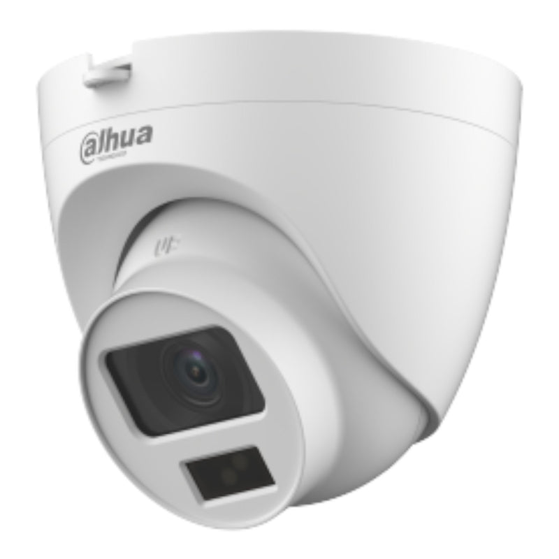Cámara Domo de 5 Megapixeles Iluminación Dual Inteligente + FullColor Lente de 2.8 mm 106 Grados de Apertura 20 Metros de IR y Luz Visible Micrófono Integrado IP67 Soporta: CVI/CVBS/AHD/TVI/ DH-HAC-HDW1500CLQN-IL-A - SILYMX