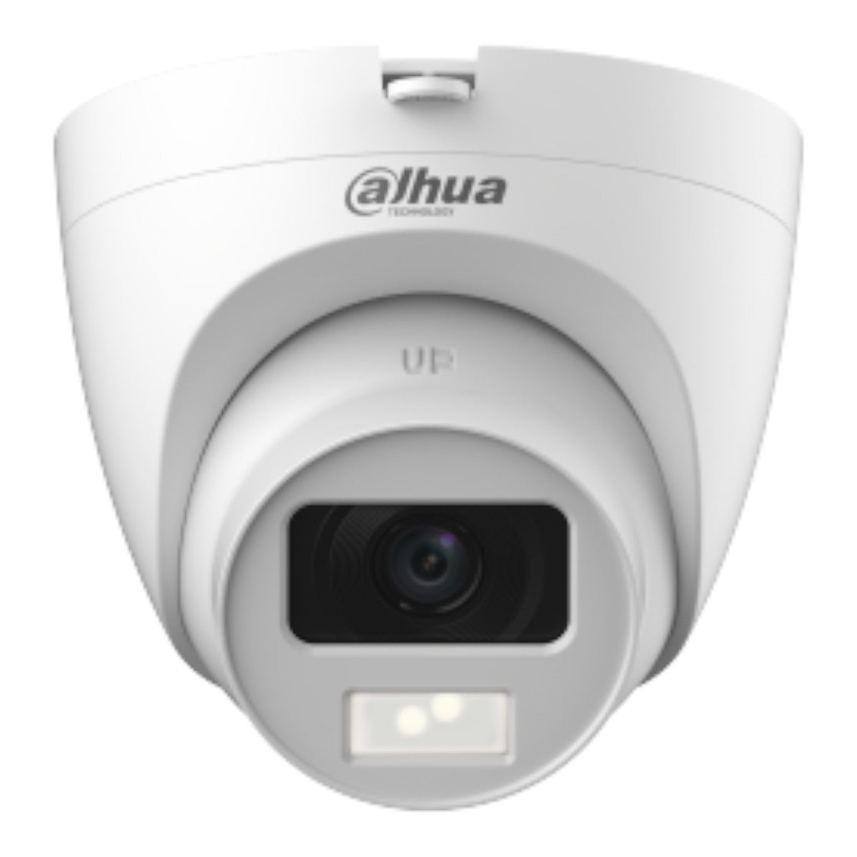 Cámara Domo de 5 Megapixeles Iluminación Dual Inteligente + FullColor Lente de 2.8 mm 106 Grados de Apertura 20 Metros de IR y Luz Visible Micrófono Integrado IP67 Soporta: CVI/CVBS/AHD/TVI/ DH-HAC-HDW1500CLQN-IL-A - SILYMX