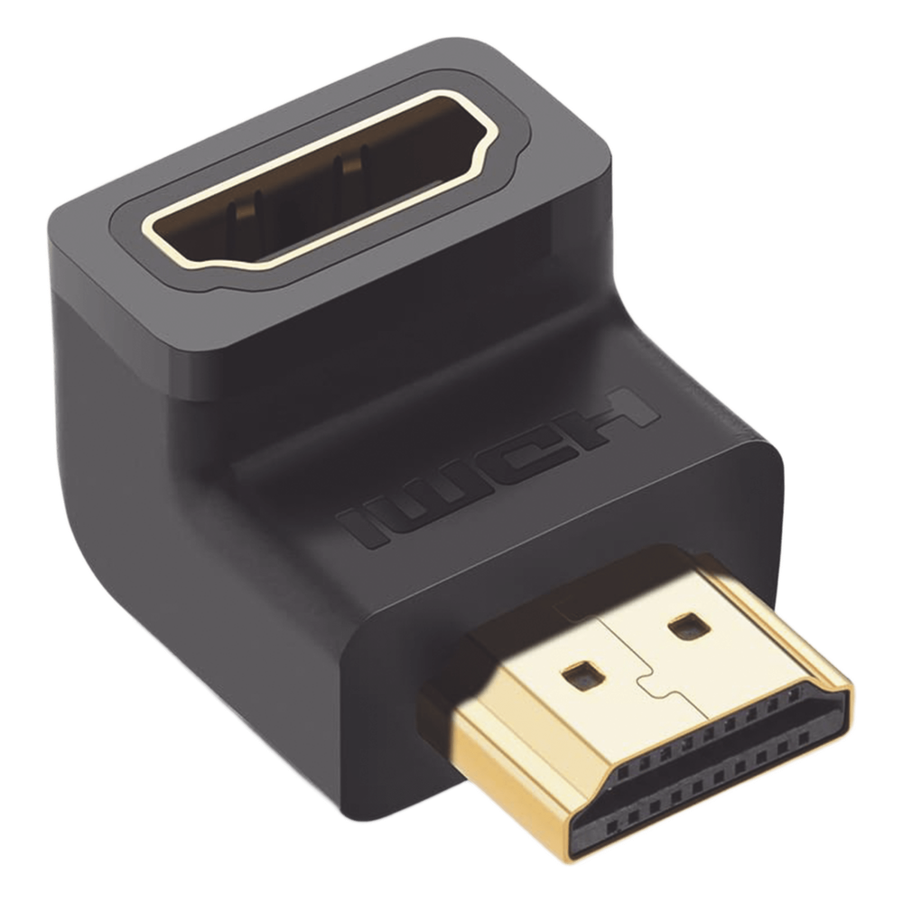 Adaptador HDMI 90° Hacia Abajo Macho a Hembra HDMI 2.0 4K@60Hz Chapado en Oro UGREEN 20109 - Imagen 1