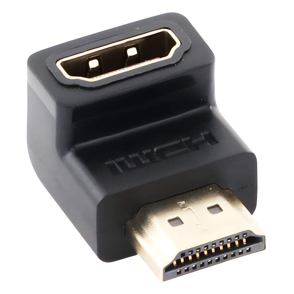 Adaptador HDMI 90° Hacia Abajo Macho a Hembra HDMI 2.0 4K@60Hz Chapado en Oro UGREEN 20109 - Imagen 3