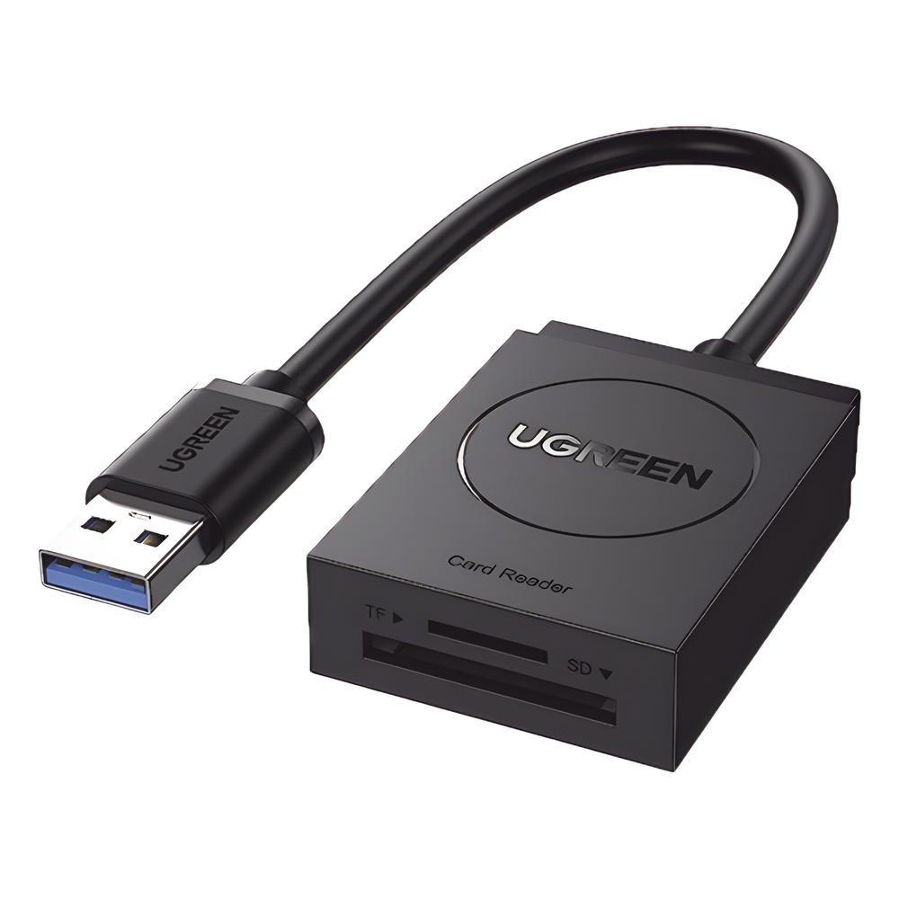 Lector de Tarjetas USB-A 3.0 Dual Slot SD y MicroSD 5 Gbps Hasta 2 TB Cable 15 cm (5.9 in) UGREEN 20250 - Imagen 1